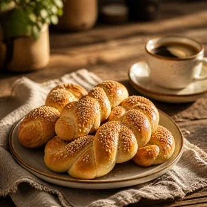 Koulourakia finiti serviti con caffe