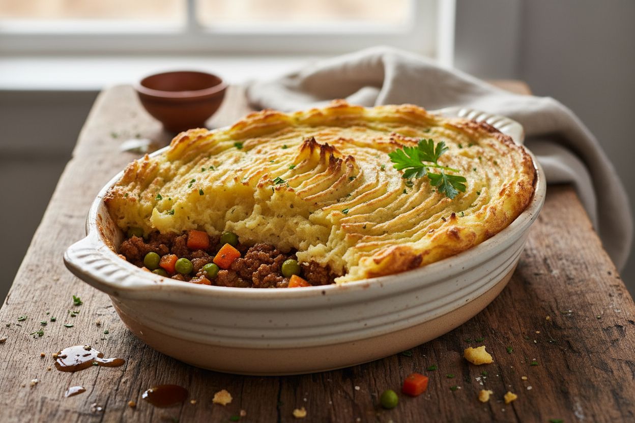 Classic Irish Shepherd's Pie with Guinness Mashed Potatoes
