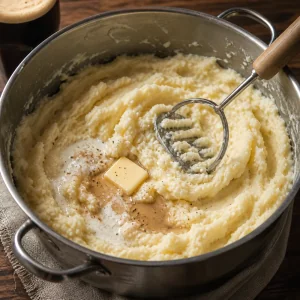 Purè di patate cremoso con burro, latte, panna acida e stout