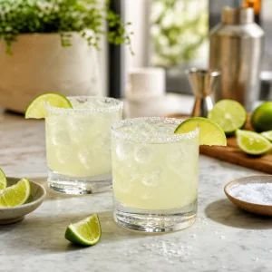 Ready-to-sip margaritas with lime and salt