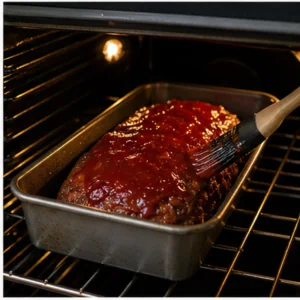 Polpettone in forno spennellato con glassa di pomodoro lucida