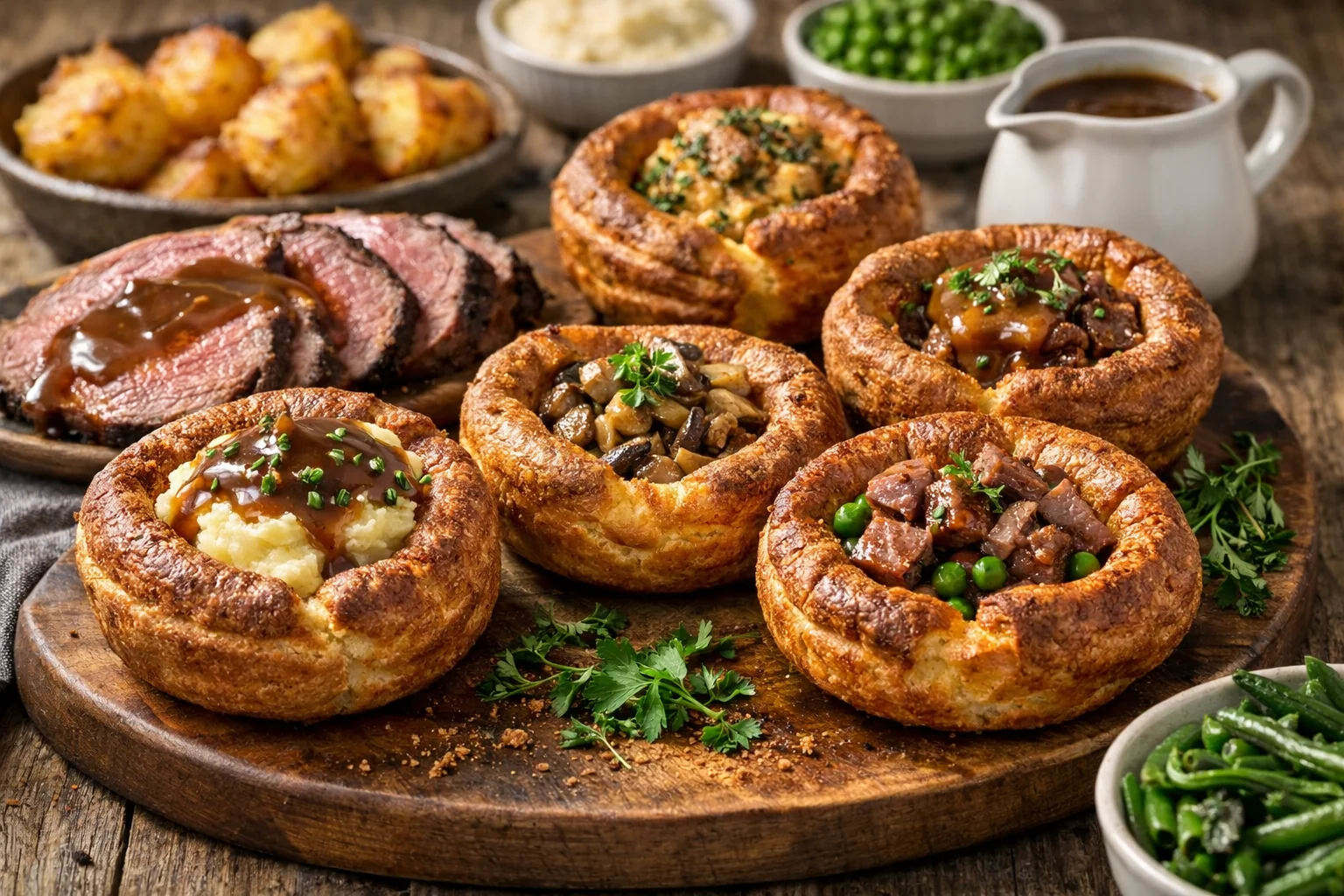 Klassische Yorkshire Puddings – leicht, knusprig, fluffig