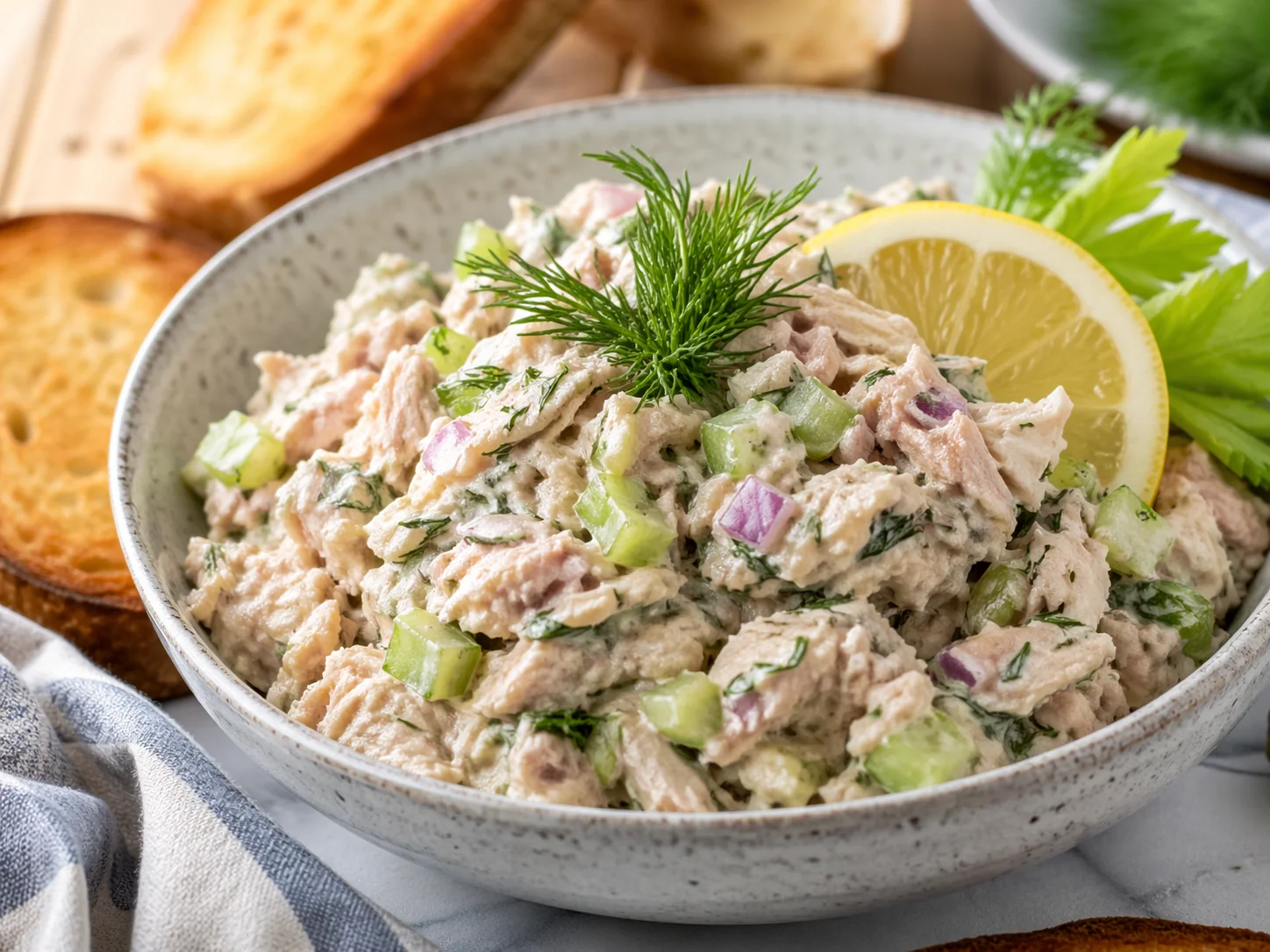Classic Zesty Tuna Salad with Celery and Herbs