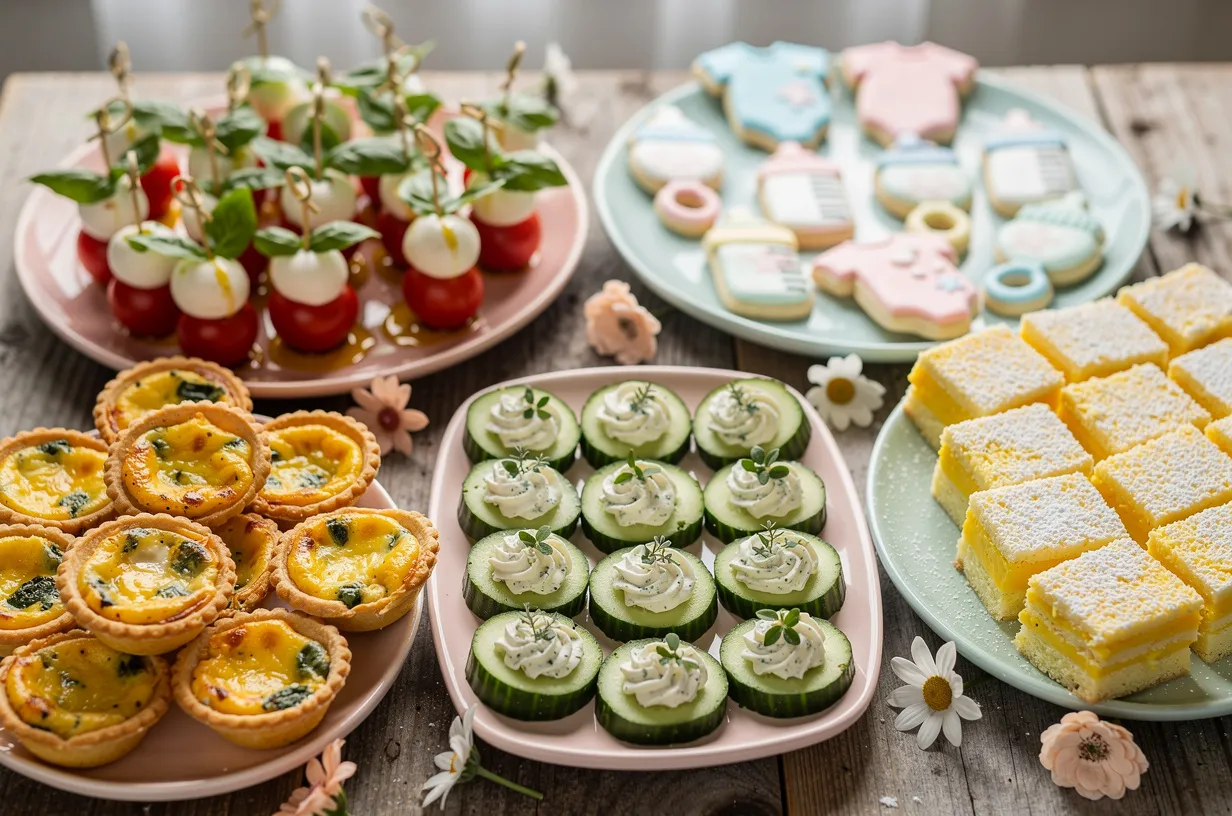 Colorful Baby Shower Treats: Savory Bites & Sweets