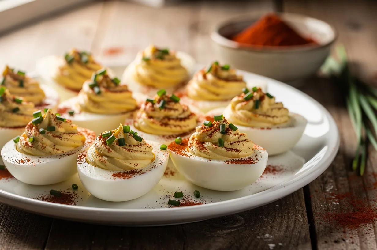 Creamy Deviled Eggs with Chives and Dijon Mustard Recipe