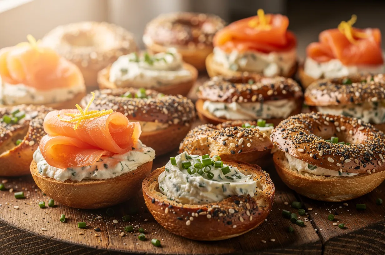 Bolinhos Crocantes de Bagel Everything com Creme de Ervas