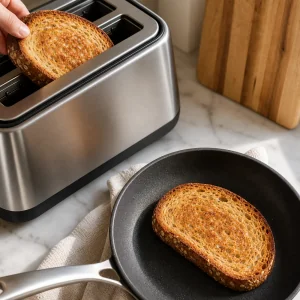 Pain complet grillé jusqu’à être doré et croustillant