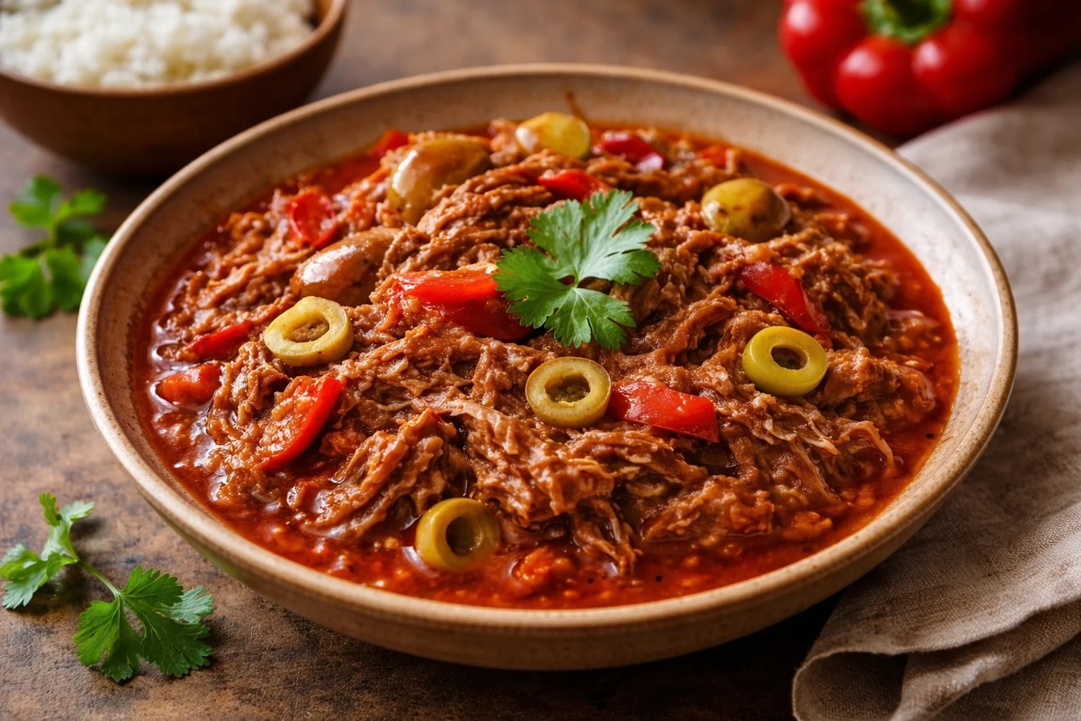 Cuban Ropa Vieja: Tender Shredded Beef in Tomato Sauce