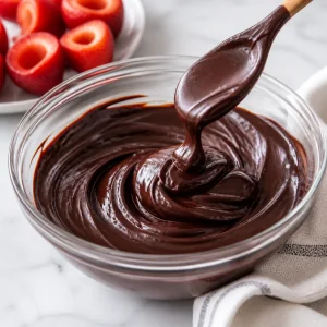 Ganache al cioccolato che si raffredda fino a diventare abbastanza densa da spremere