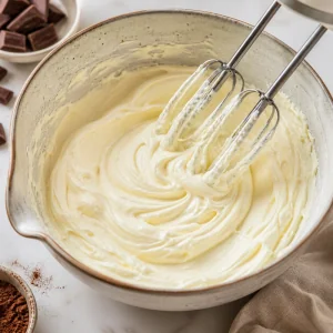 Cream cheese beaten smooth with powdered sweetener