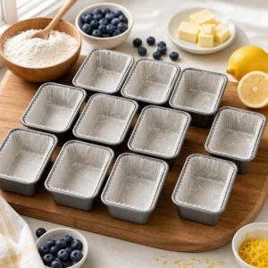 Stampini mini da plumcake infarinati pronti per l impasto