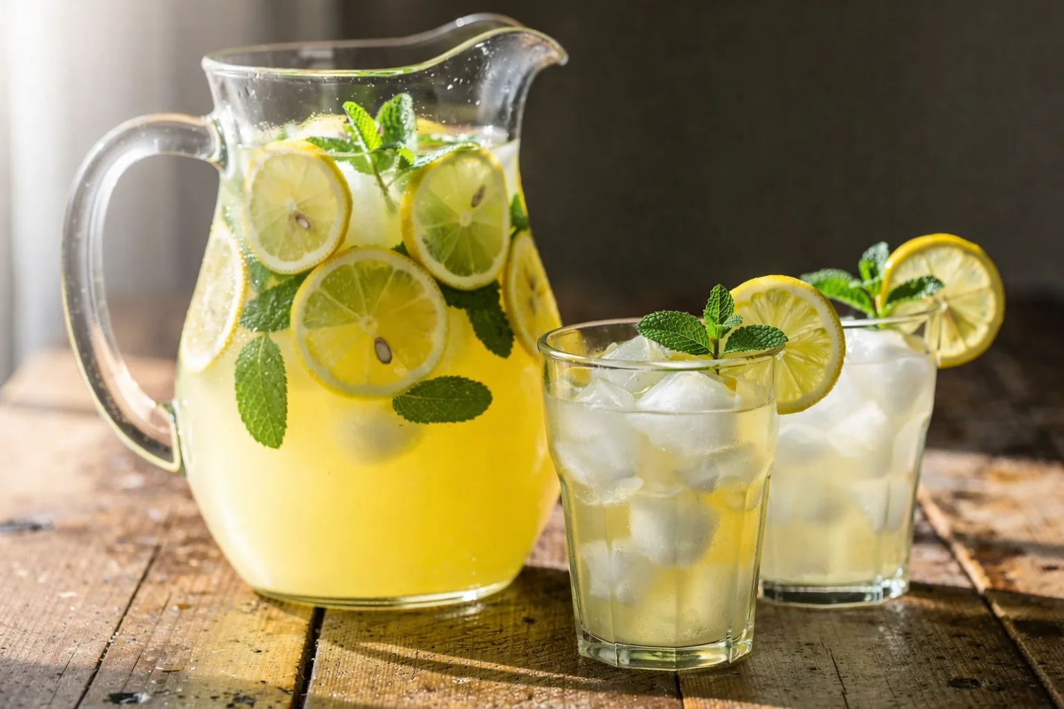 Erfrischende, schnell gemachte türkische Limonata mit Minze