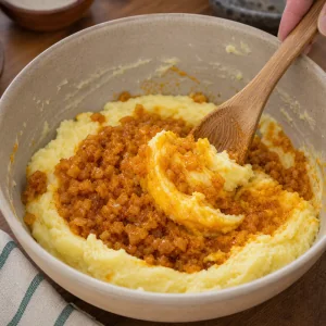 Mélange d’oignon à l’achiote incorporé à la purée