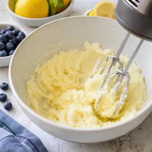 Butter und Zucker hell und luftig aufgeschlagen