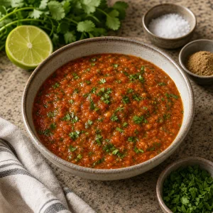 Domowa salsa z pieczonych pomidorów – przepis krok po kroku