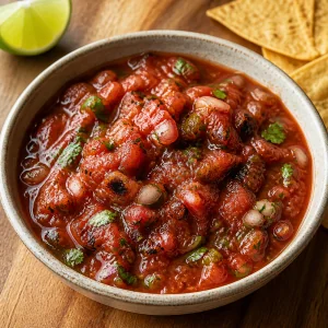 Salsa Casera de Tomates Asados y Chiles Tatemados