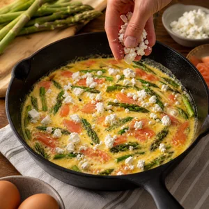 Smoked Salmon and Asparagus Frittata with Goat Cheese