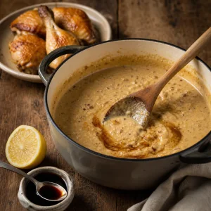Salsa cremosa di noci che si addensa con limone e melassa di melagrana