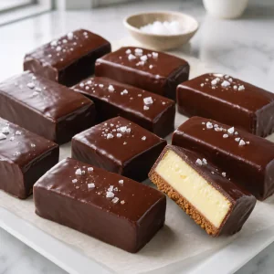 Barrette al formaggio finite con cioccolato lucido