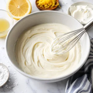 Ripieno liscio al formaggio in una ciotola