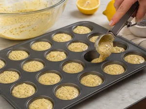 Glazed Lemon Poppy Seed Mini Muffins for Church Fellowship