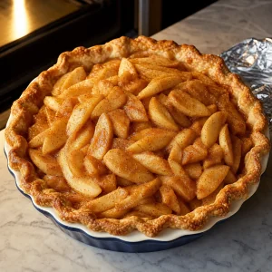 Goldbrauner glutenfreier Apfelkuchen mit zarten gewürzten Äpfeln