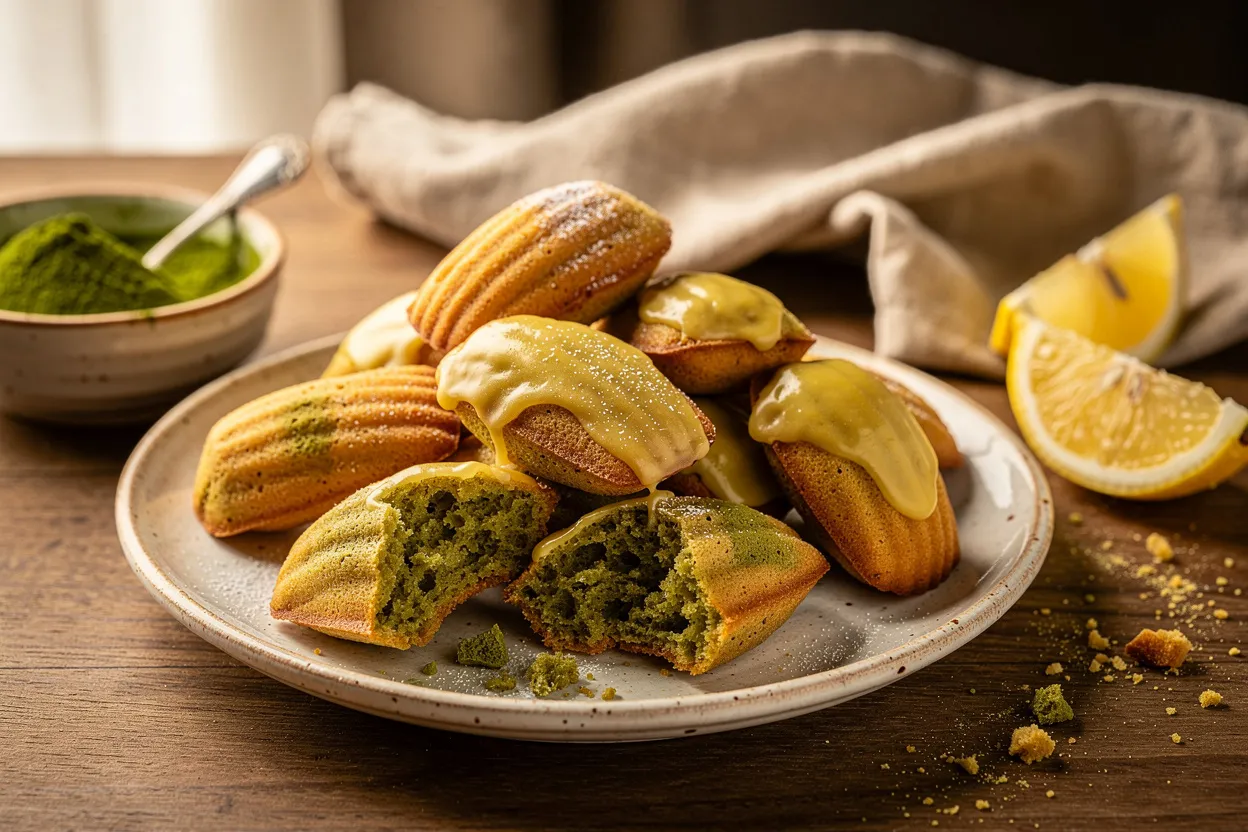 Matcha-Madeleines mit Zitronenglasur – Französischer Tee