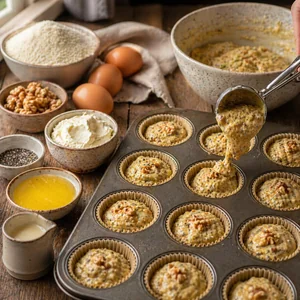 Muffins keto protéinés à la farine d'amande, œufs & chia