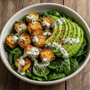 Bol de paneer garni d avocat et de sauce