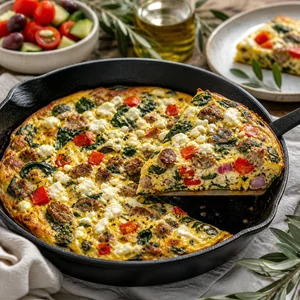 High-Protein Mediterranean Frittata with Turkey Sausage