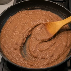 Creamy refried beans cooked until spreadable