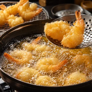 Crispy Golden Bubble Shrimps with Spicy Honey Glaze