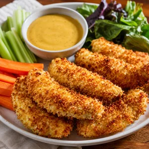 Homemade Crispy Chicken Tenders with Creamy Honey Mustard
