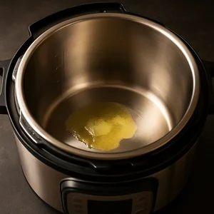 Wkład Instant Pot z roztopionym masłem.