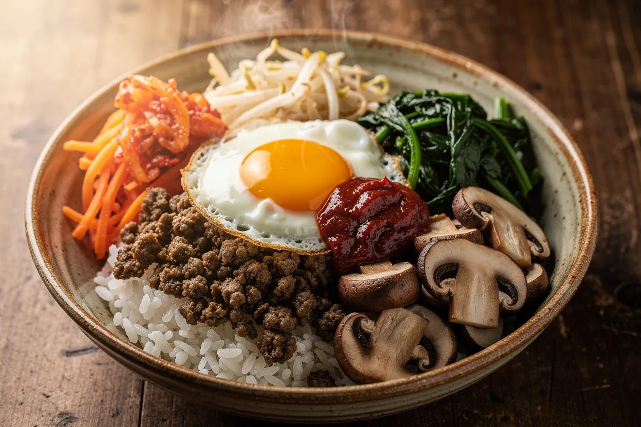 Koreanisches Beef Bibimbap mit Gochujang & Sesam