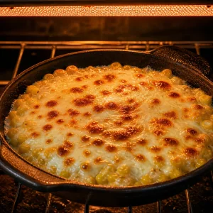 Mozzarella gratinée bouillonnante et dorée sur le maïs au fromage coréen