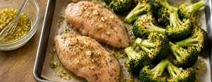 Lemon Garlic Chicken and Quinoa Bowls with Roasted Broccoli