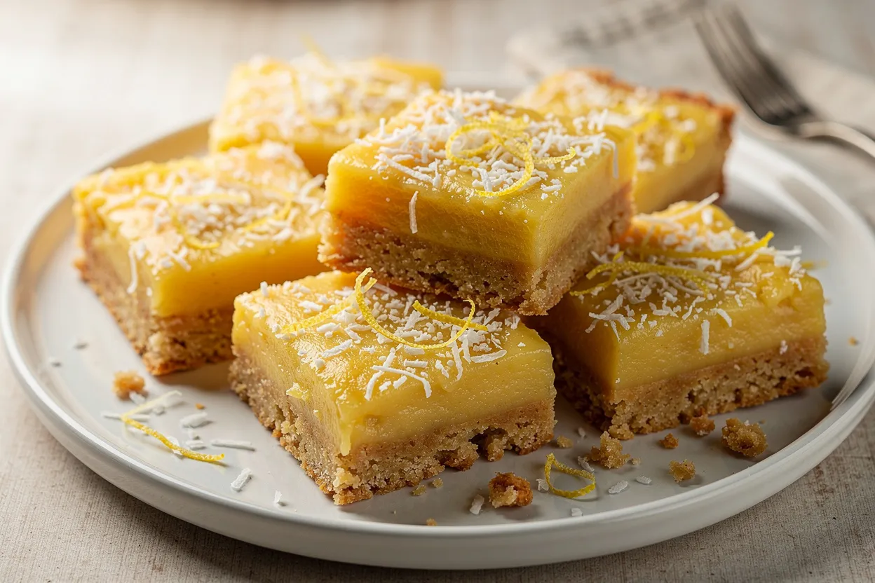 Barres citron-amande coco — faibles en sucre, sans gluten