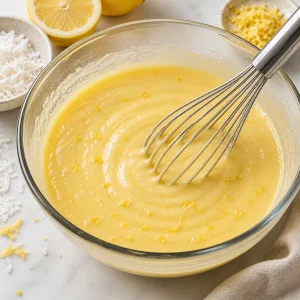 Garniture citron coco lisse fouettee dans un bol