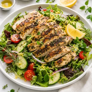 Salada de Frango Grelhado com Limão e Ervas Aromáticas