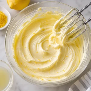 Crème au citron lisse dans un bol