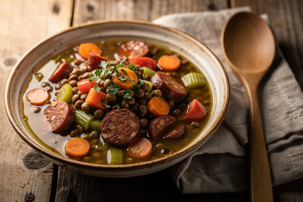 Lentejas: Hearty Spanish Stewed Lentils with Chorizo