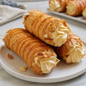 Fertige Low-Carb-Kremrole mit Mandeln und Karamell