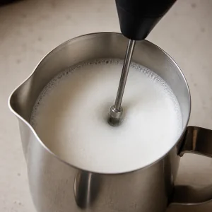 Montalatte manuale che trasforma il latte in micro-schiuma fine