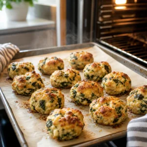 Golden baked Greek chicken and feta bites fresh from the oven