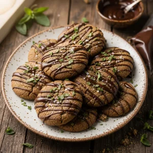 Biscotti al pan di zenzero con glassa al cioccolato e menta