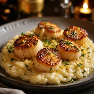 Pan-Seared Scallops with Creamy Lemon Butter Risotto