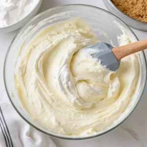 Whipped cream gently folded into cream cheese filling until just combined