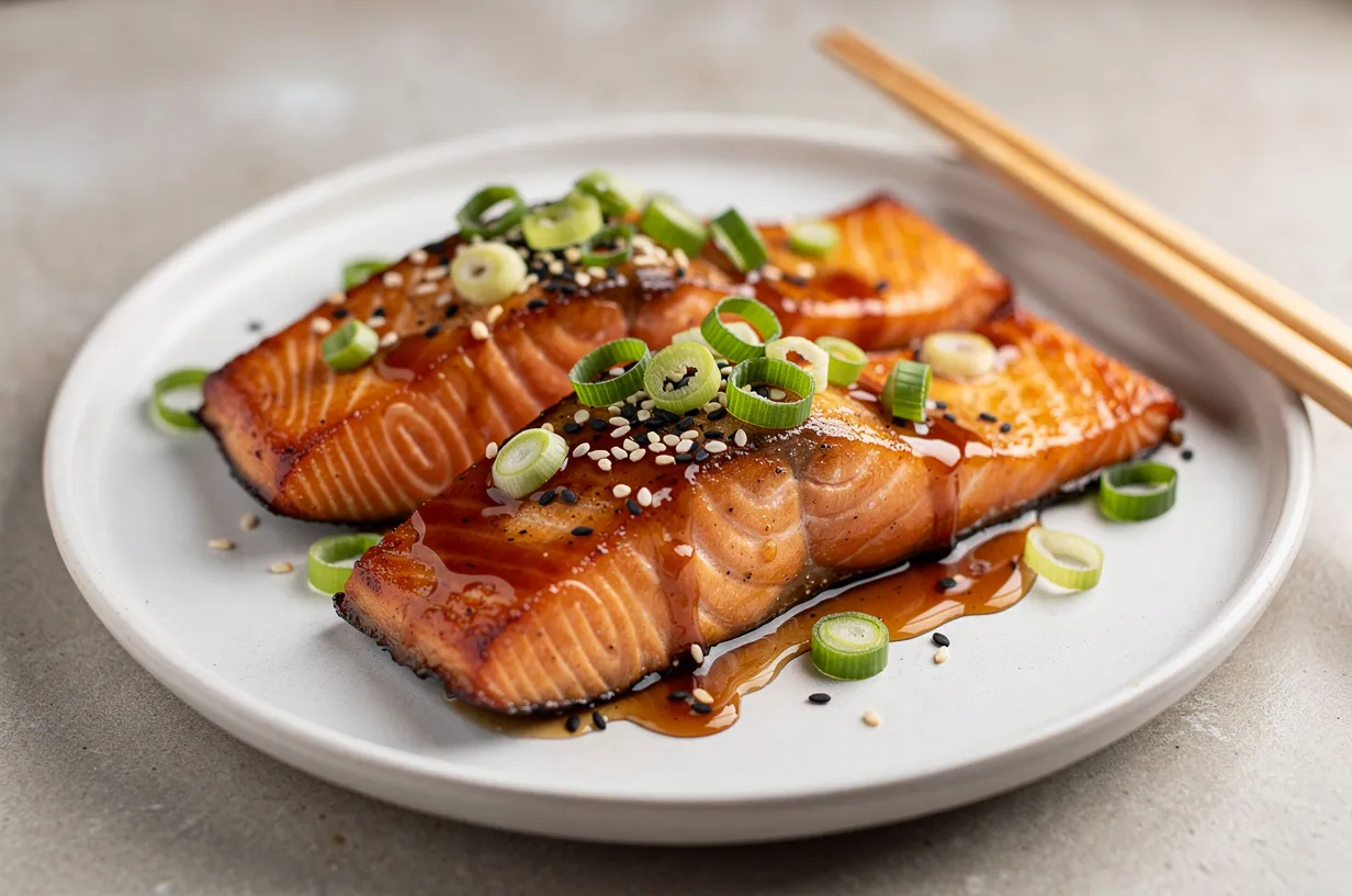 Pan-Seared Teriyaki Salmon with Honey-Ginger Glaze