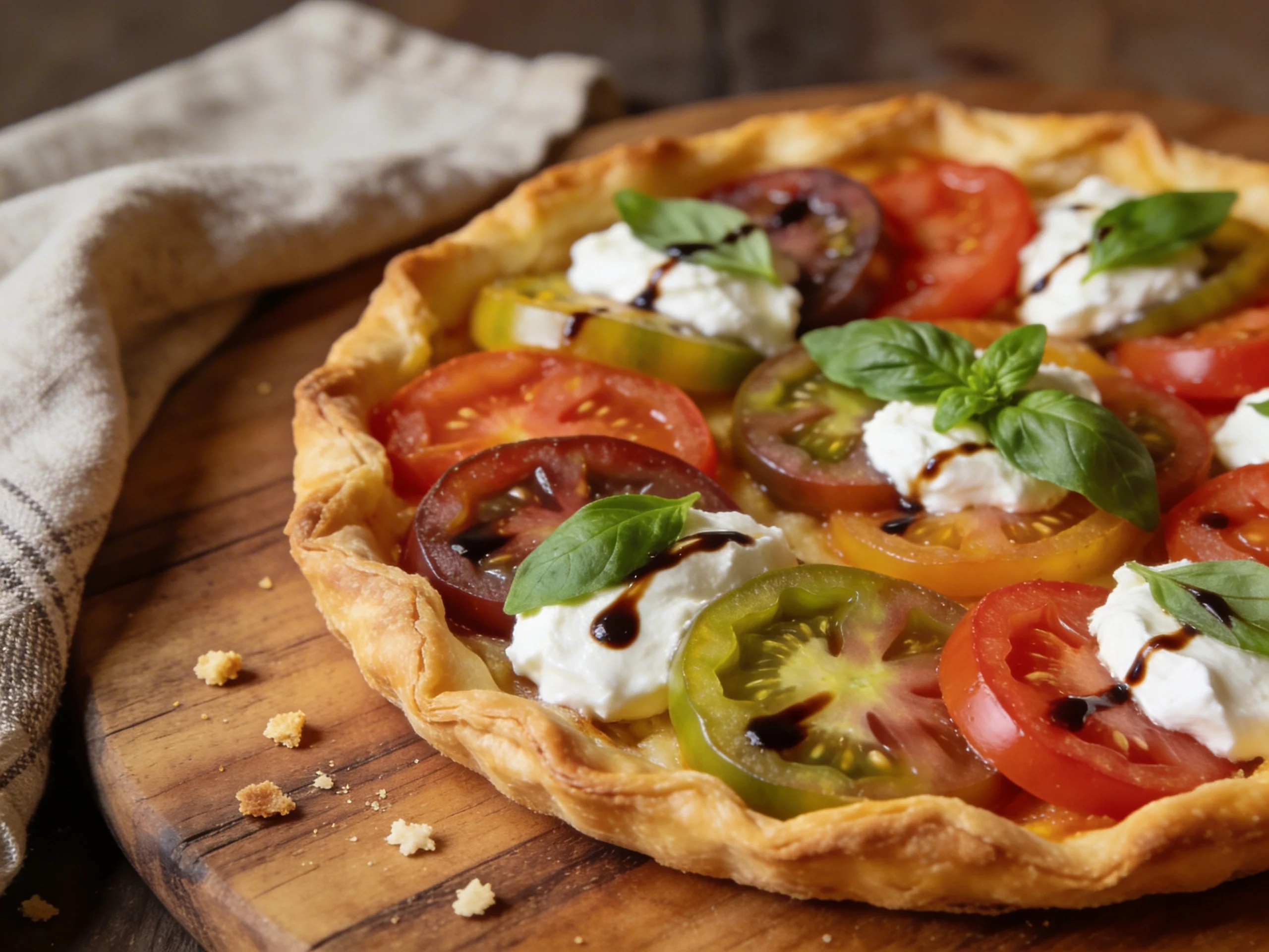 Pie with Heirloom Tomatoes & Mozzarella